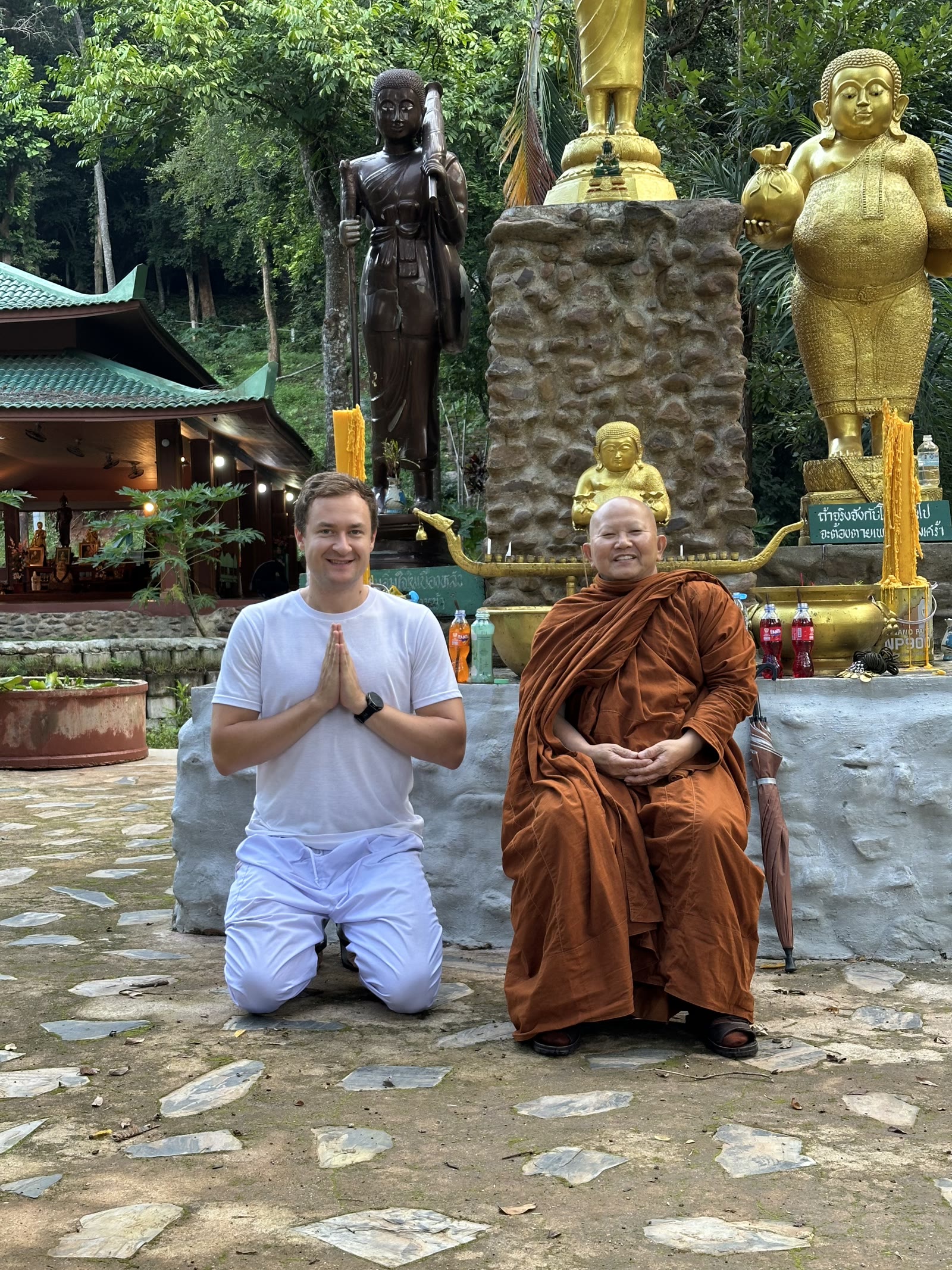 With Ajahn Luongta Saiyut at Wat Pa Tam Wua